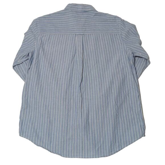 Chaps Shirt XL Ralph Lauren Button Up Long Sleeve Blue Striped Preppy Cotton EUC - Picture 2 of 7